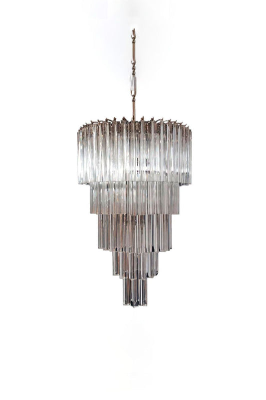 Transparent Art Glass Prism Tiered Chandelier | vexalamps
