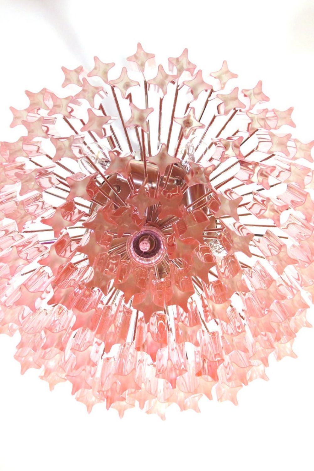 Venetian Pink Crystal Tube Art Chandelier - view 10 | vexalamps