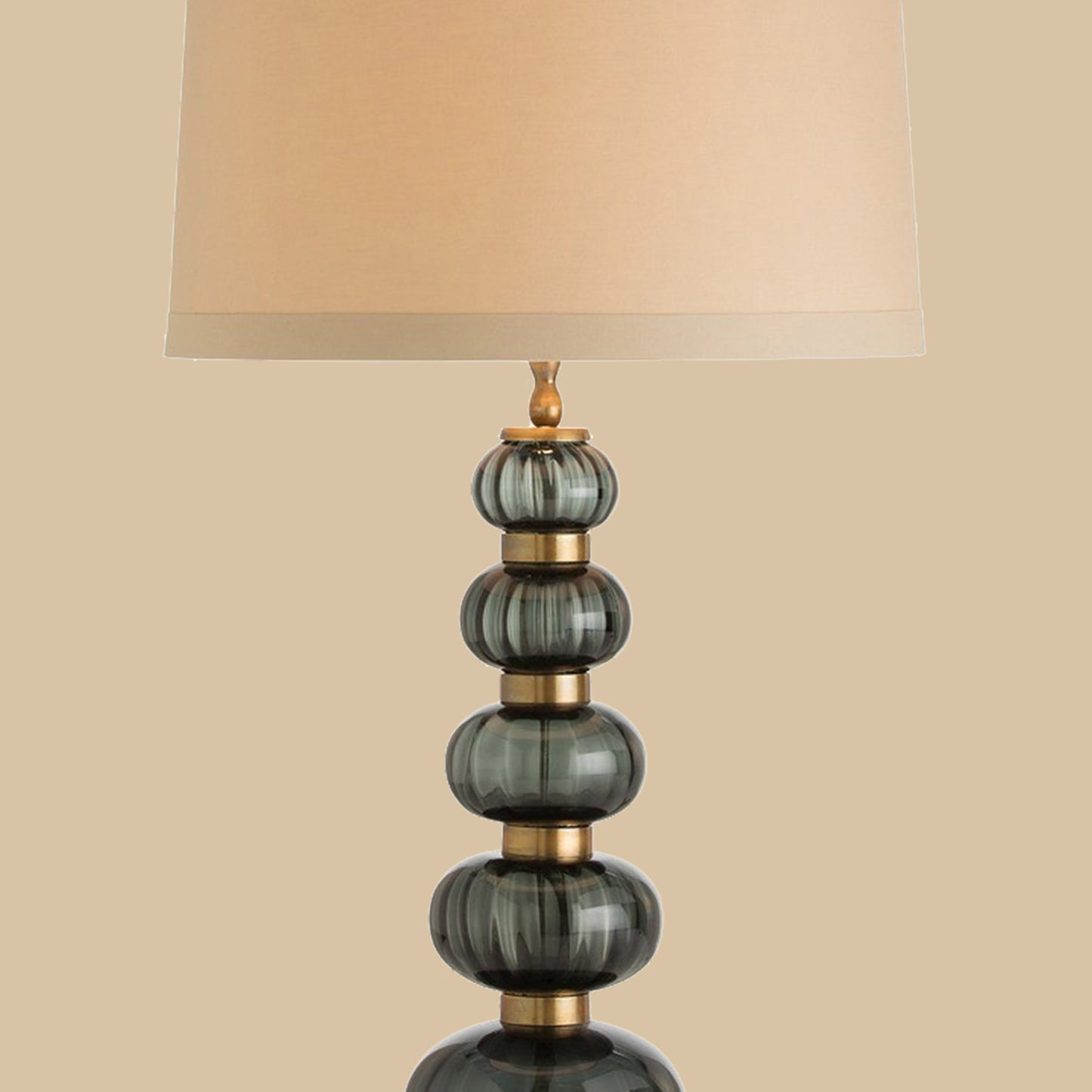 Smoky Glass Stacked Table Lamp