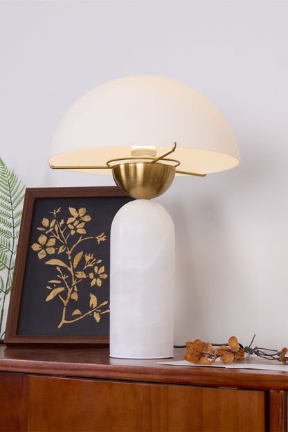 Elegant Sphere Alabaster Table Light - view 4 | vexalamps