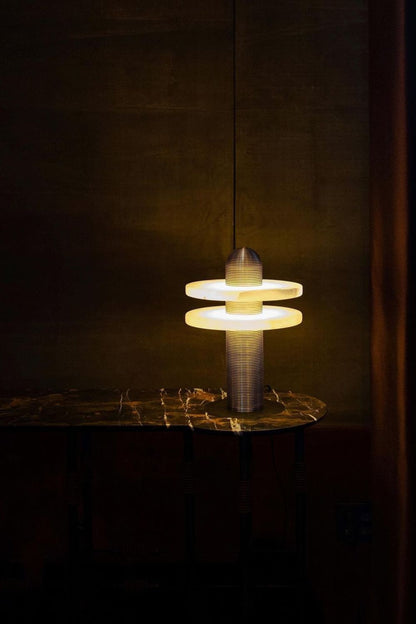 rbit Alabaster Disc Table Lamp - view 9 | vexalamps