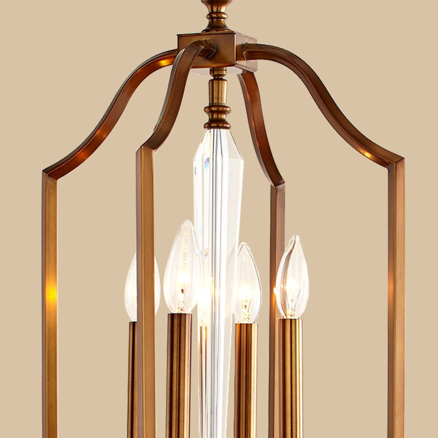 Modern Open Frame Lantern Chandelier