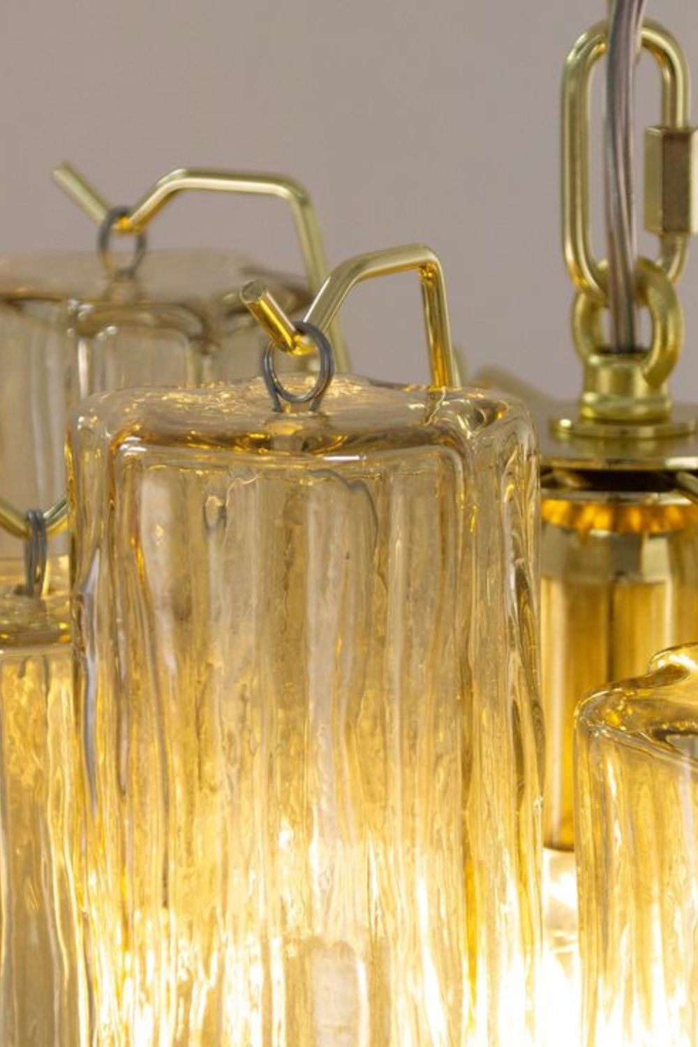 Italian Amber Art Tronchi Glass Pendant Light - view 8 | vexalamps