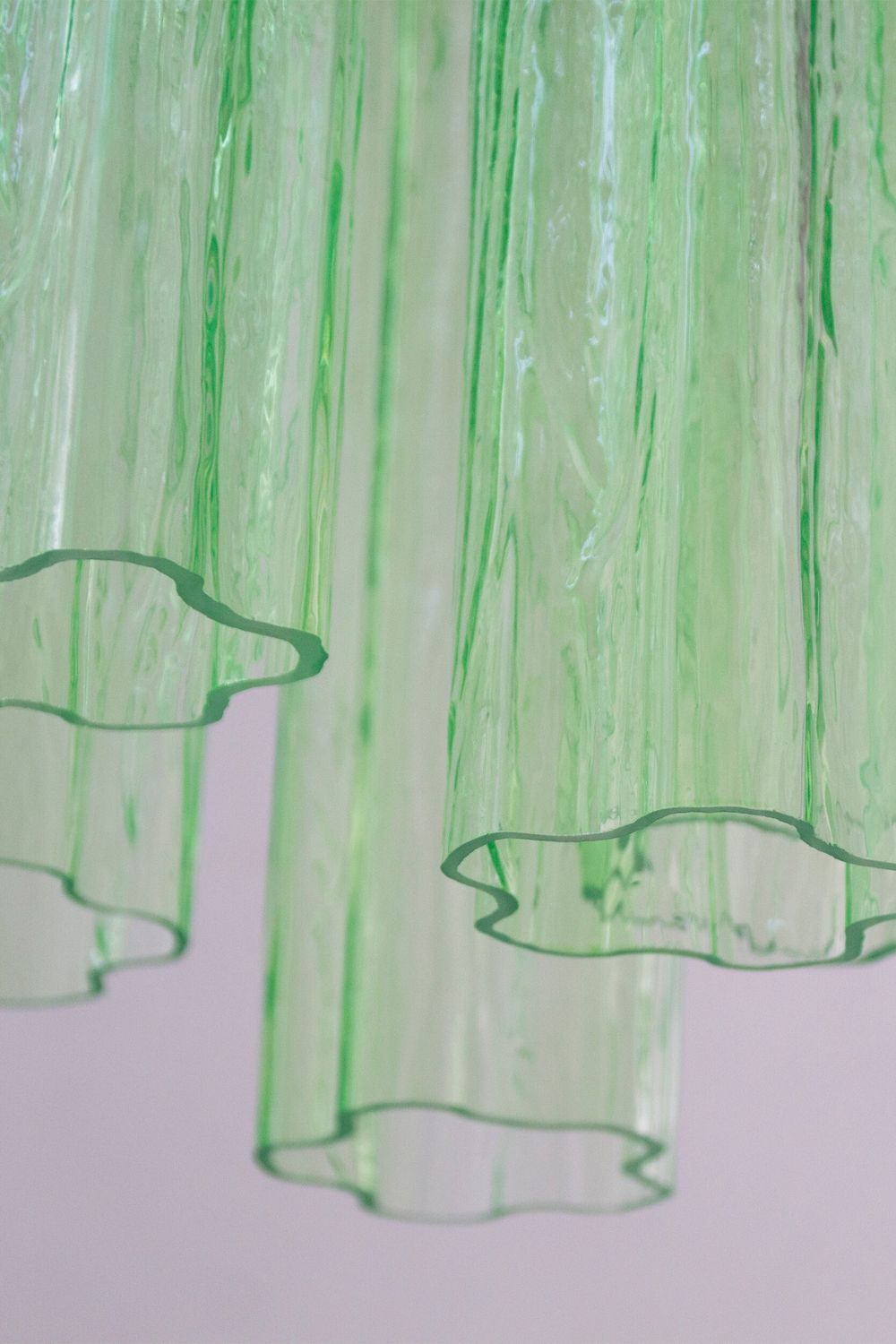 Italian Green Glass Tube Chandelier - view 10 | vexalamps