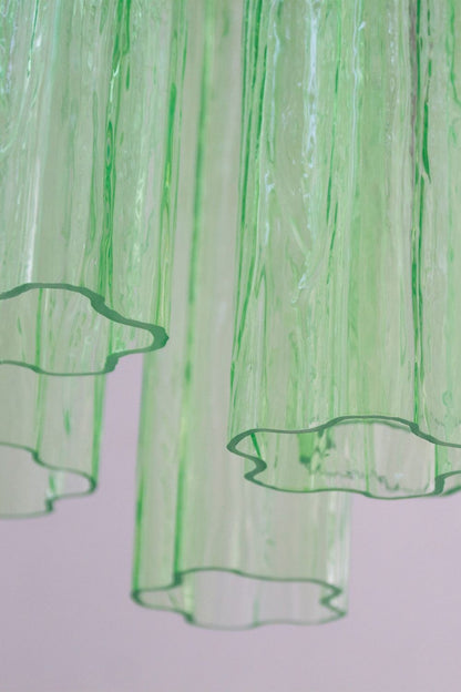 Italian Green Glass Tube Chandelier - view 10 | vexalamps