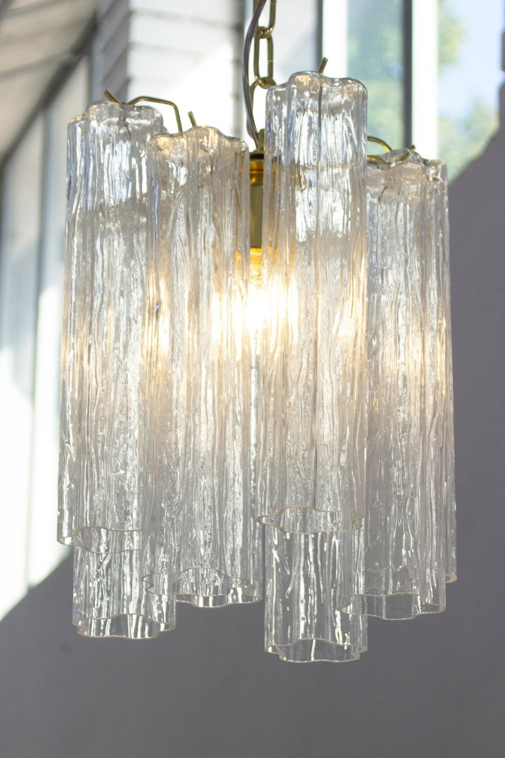 Vintage Art Glass Tronchi Pendant Light - view 3 | vexalamps