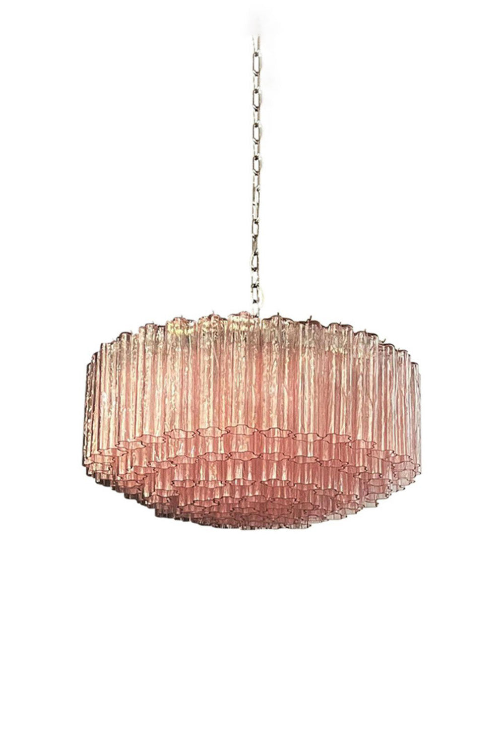 Pink Art Glass Tube Chandelier | vexalamps