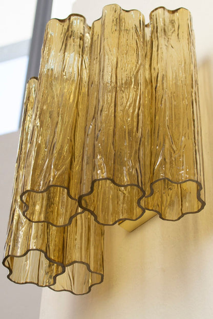 Italian Art amber glass tube wall lamp - view 9 | vexalamps