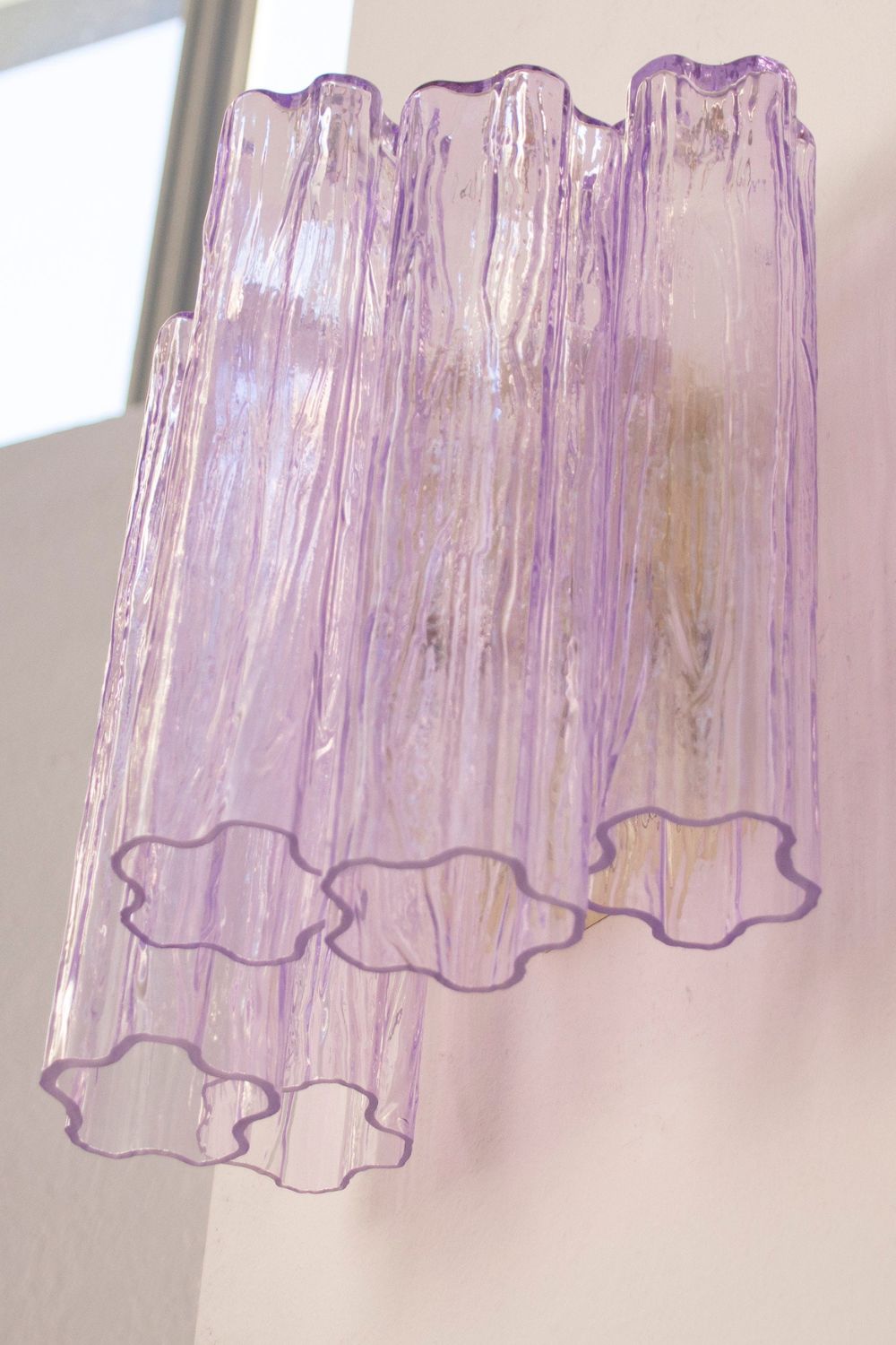 Handcrafted Art Violet Glass Wall Lamp - view 4 | vexalamps