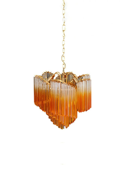 Shaded Amber Art Crystal Prism Chandelier | vexalamps