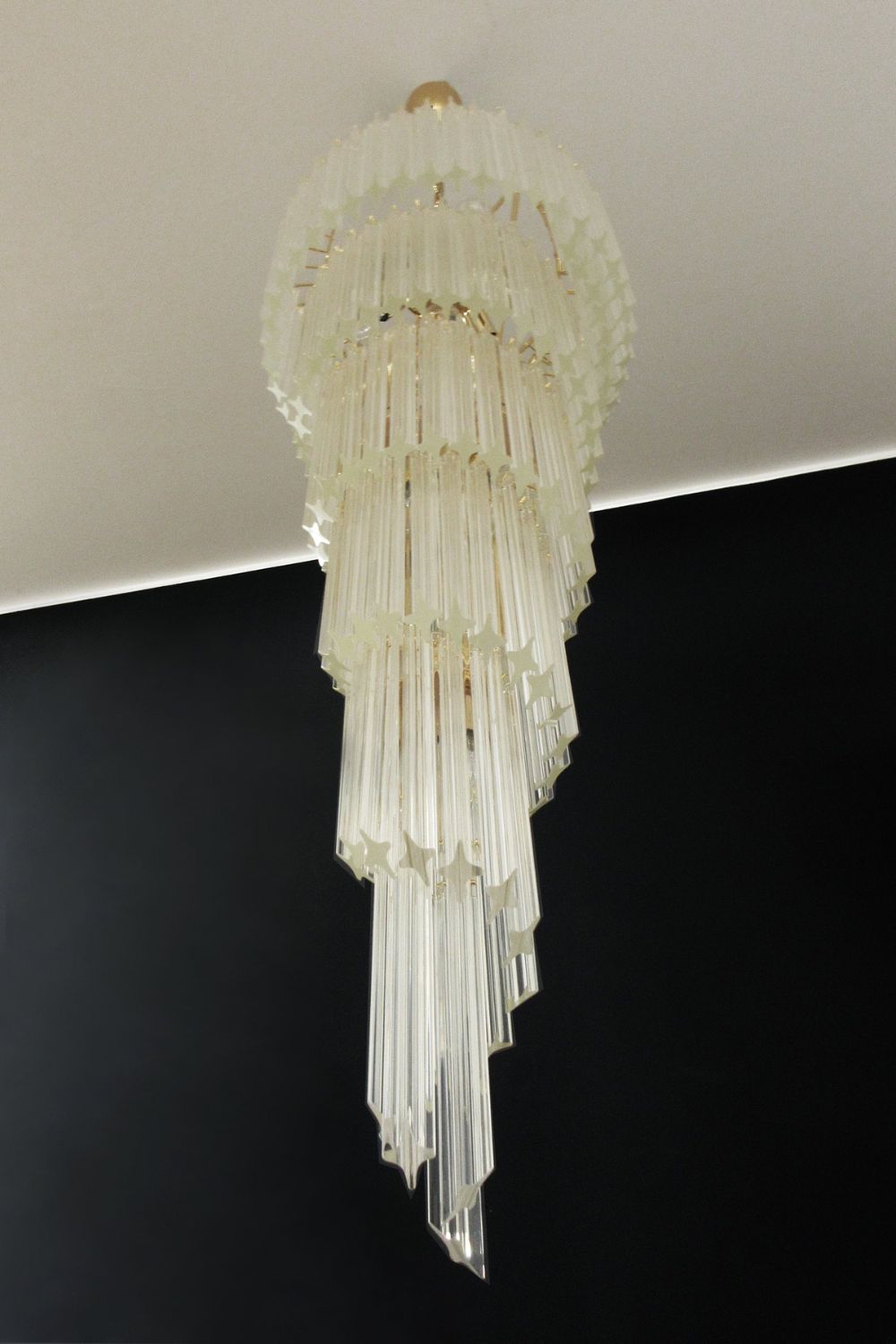 Art Style Spiral Glass Chandelier - view 8 | vexalamps