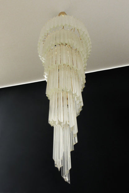 Art Style Spiral Glass Chandelier - view 8 | vexalamps