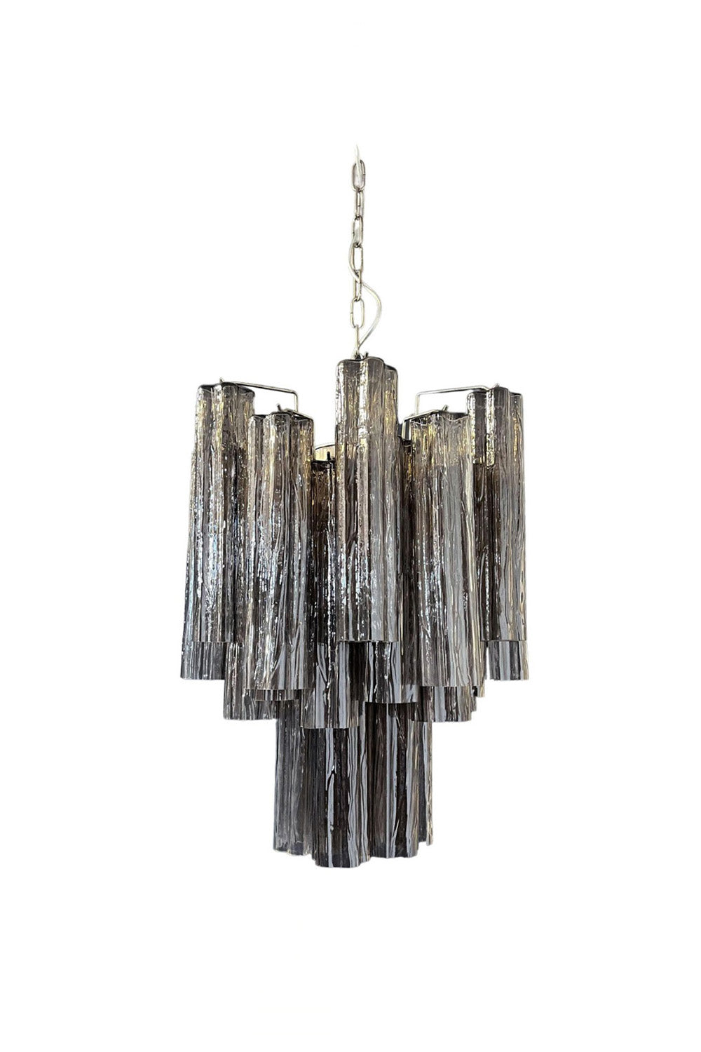 Vintage Smoked Glass Tube Chandelier | vexalamps