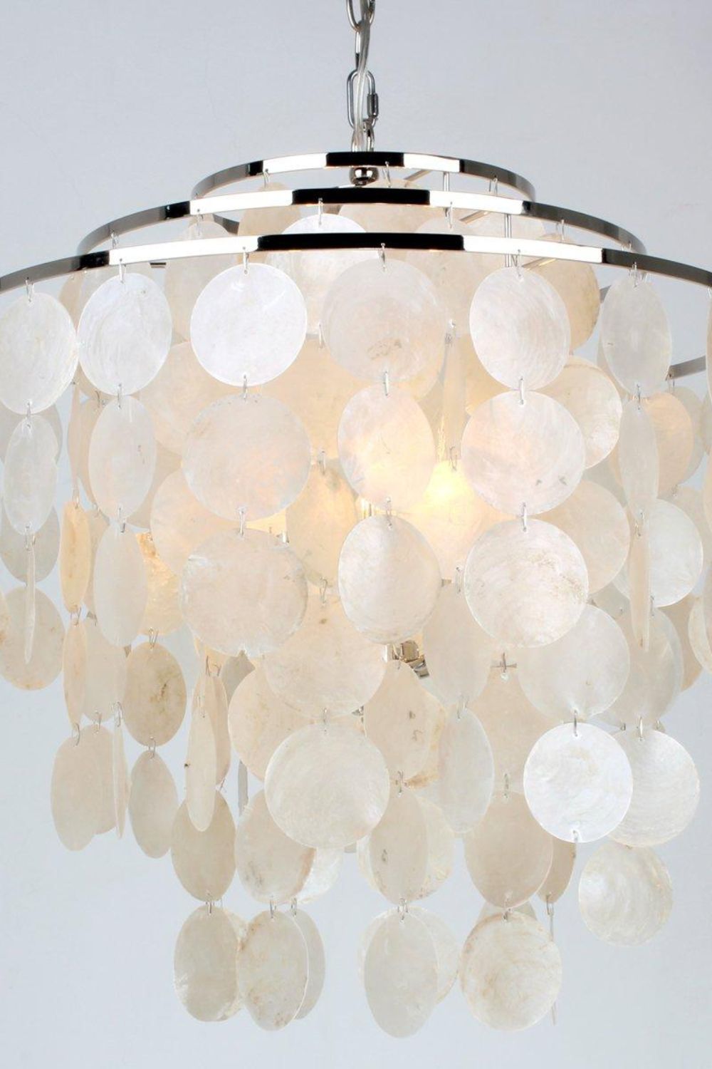 Modern Tiered Capiz Shell Chandelier - view 7 | vexalamps