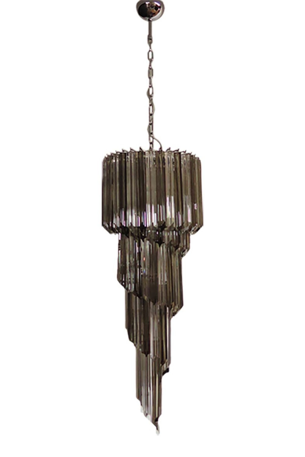 1983 Smoked Glass Prism Chandelier | vexalamps