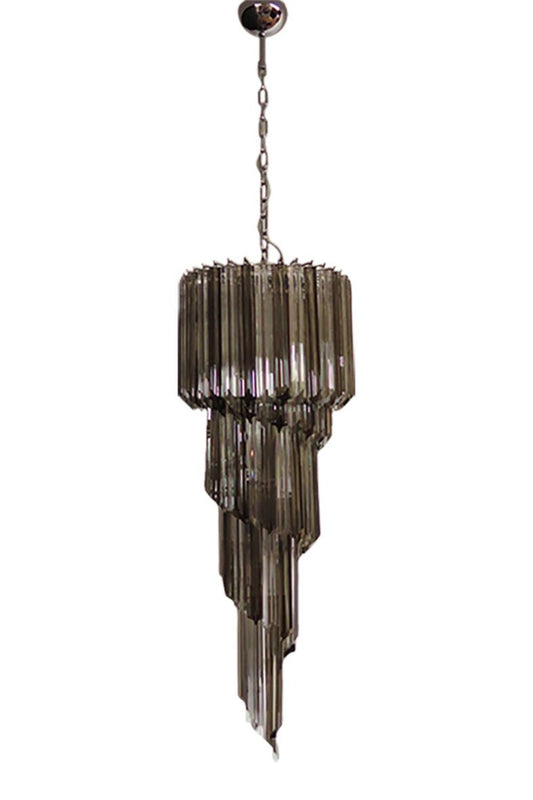 1983 Smoked Glass Prism Chandelier | vexalamps