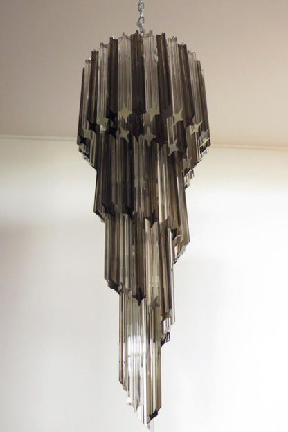 1983 Smoked Glass Prism Chandelier - view 7 | vexalamps