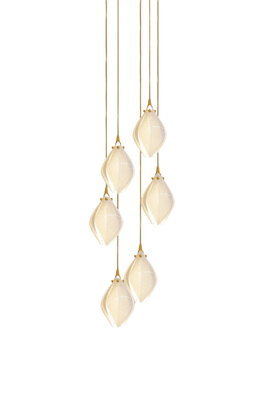 Gold Stem Ceramic Flower Chandelier | vexalamps