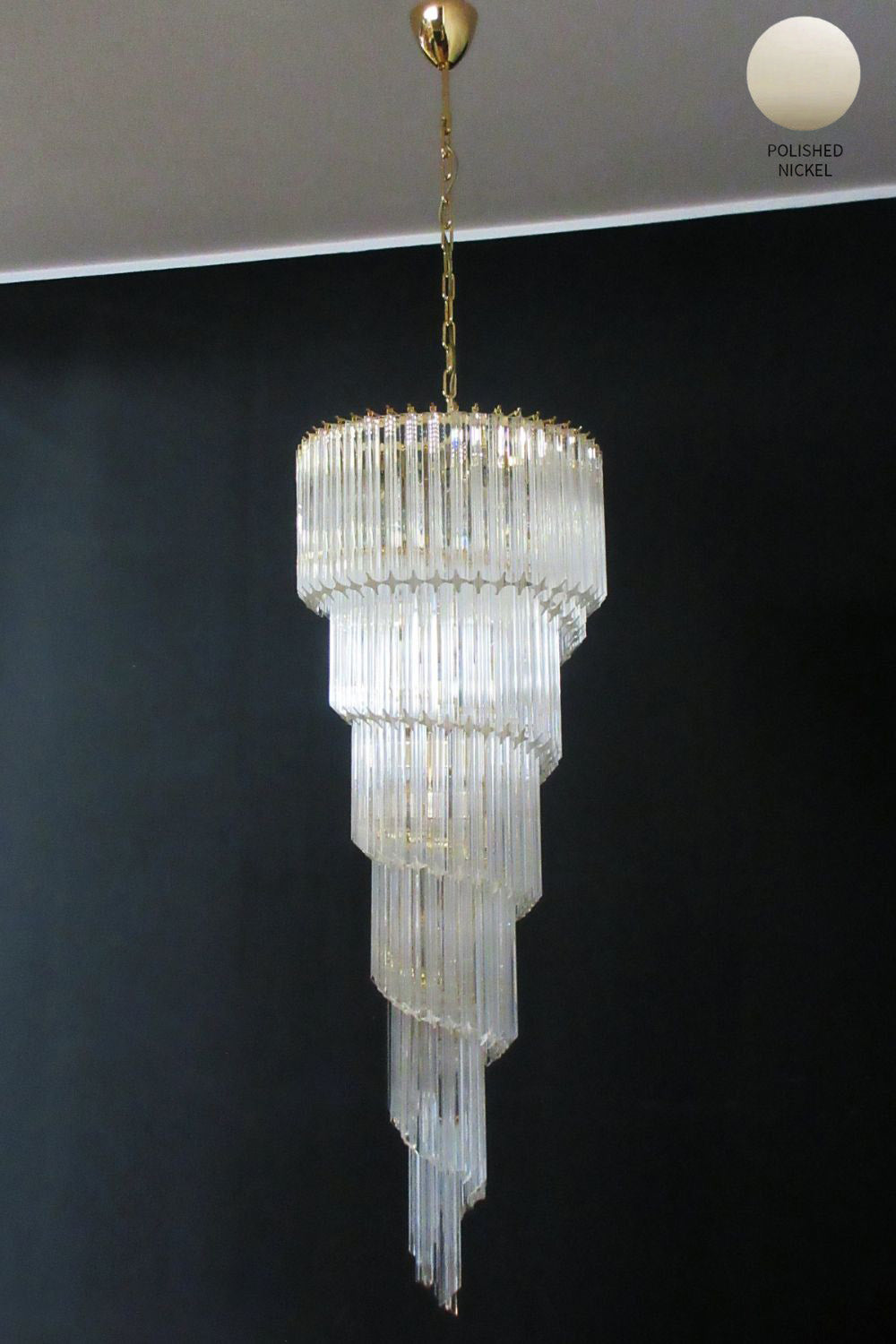 Art Style Spiral Glass Chandelier - view 12 | vexalamps