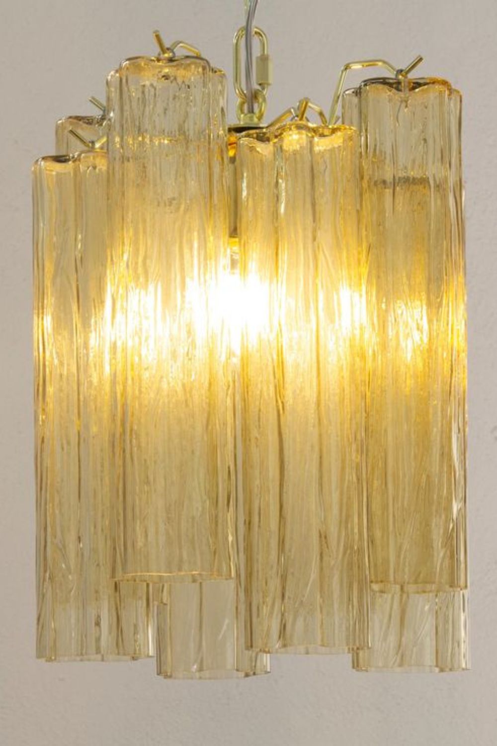 Italian Amber Art Tronchi Glass Pendant Light - view 3 | vexalamps