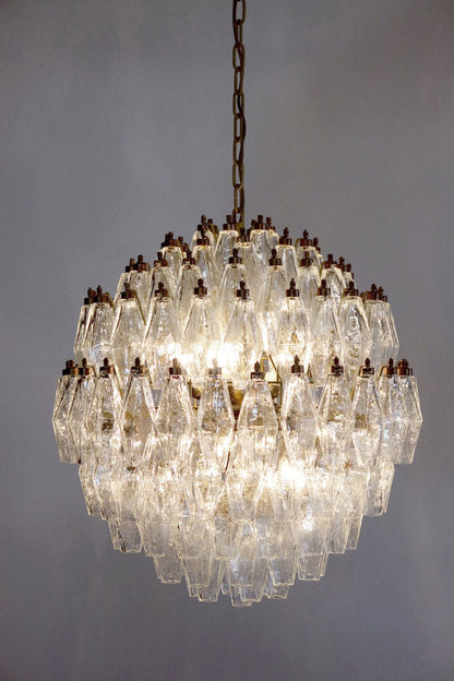 spherical Clear Art Polyhedron Glass Chandelier - view 7 | vexalamps