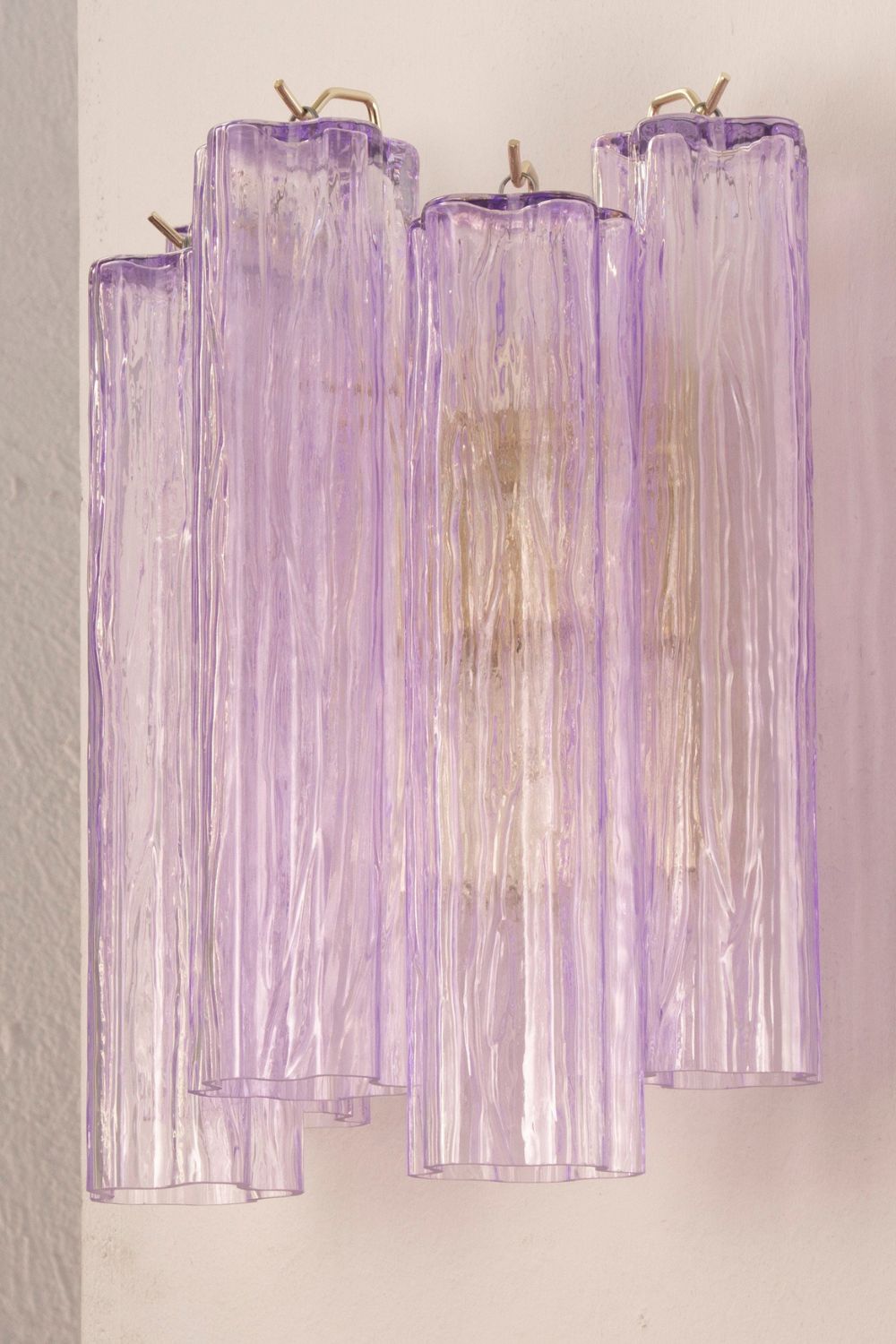 Handcrafted Art Violet Glass Wall Lamp - view 5 | vexalamps