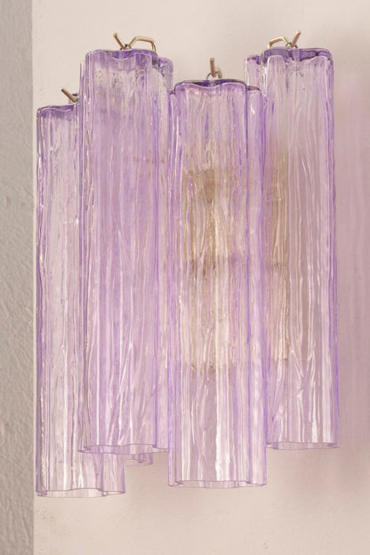 Handcrafted Art Violet Glass Wall Lamp - view 5 | vexalamps