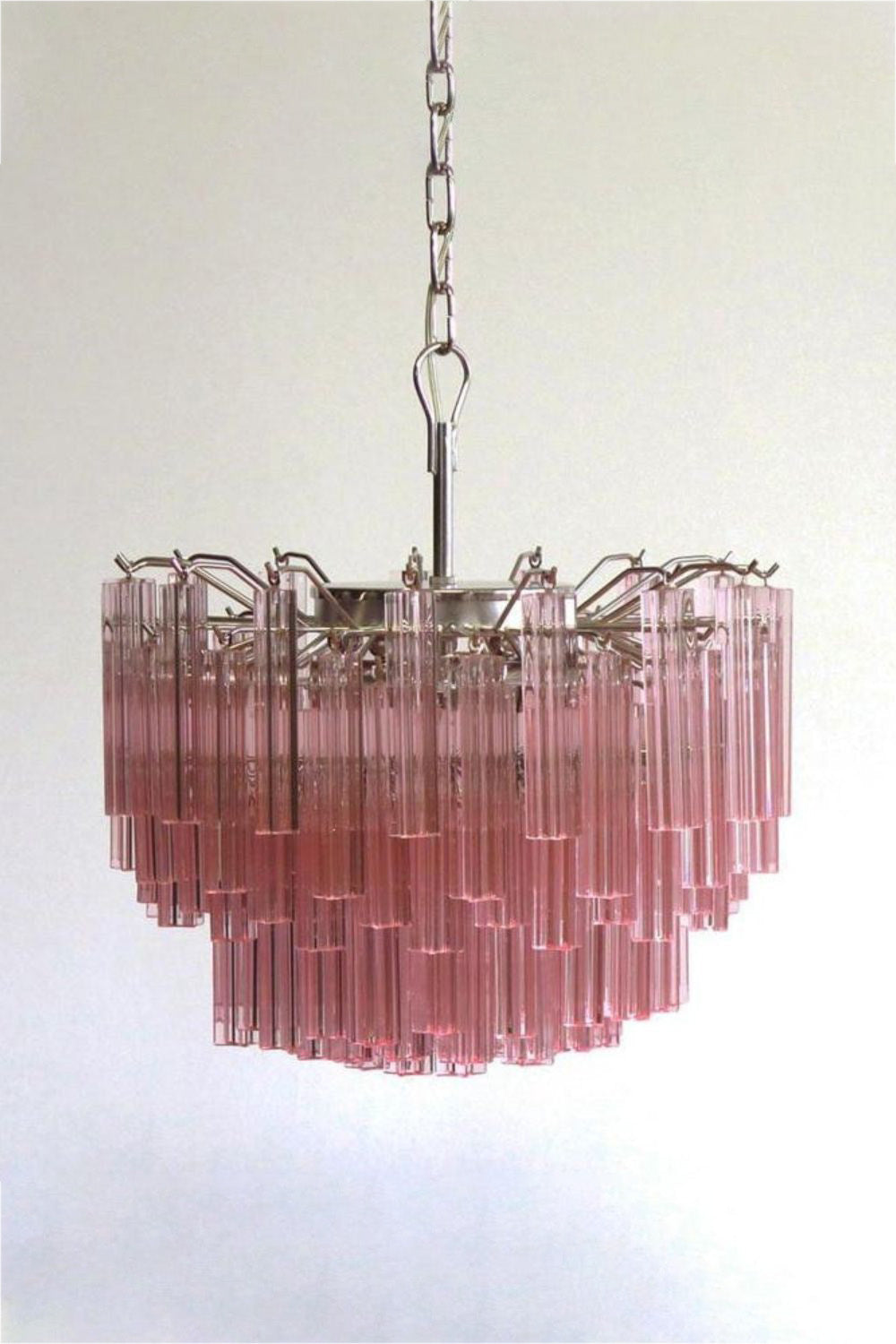 Venetian Pink Crystal Tube Art Chandelier - view 3 | vexalamps