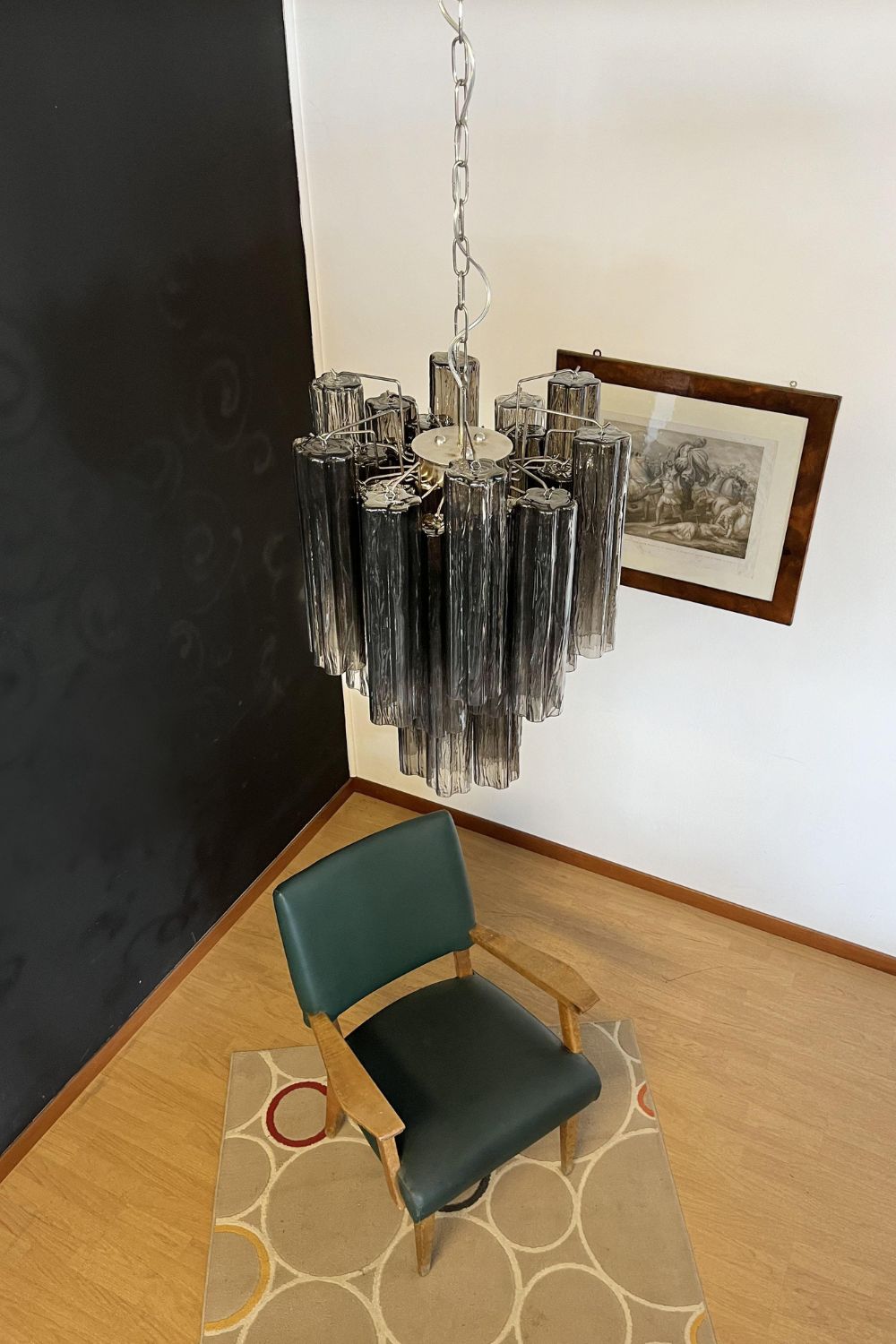 Vintage Smoked Glass Tube Chandelier - view 10 | vexalamps