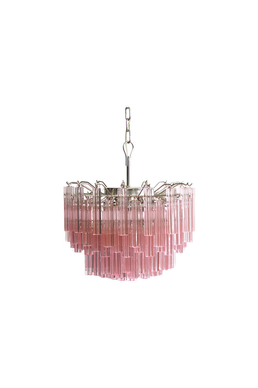 Venetian Pink Crystal Tube Art Chandelier | vexalamps