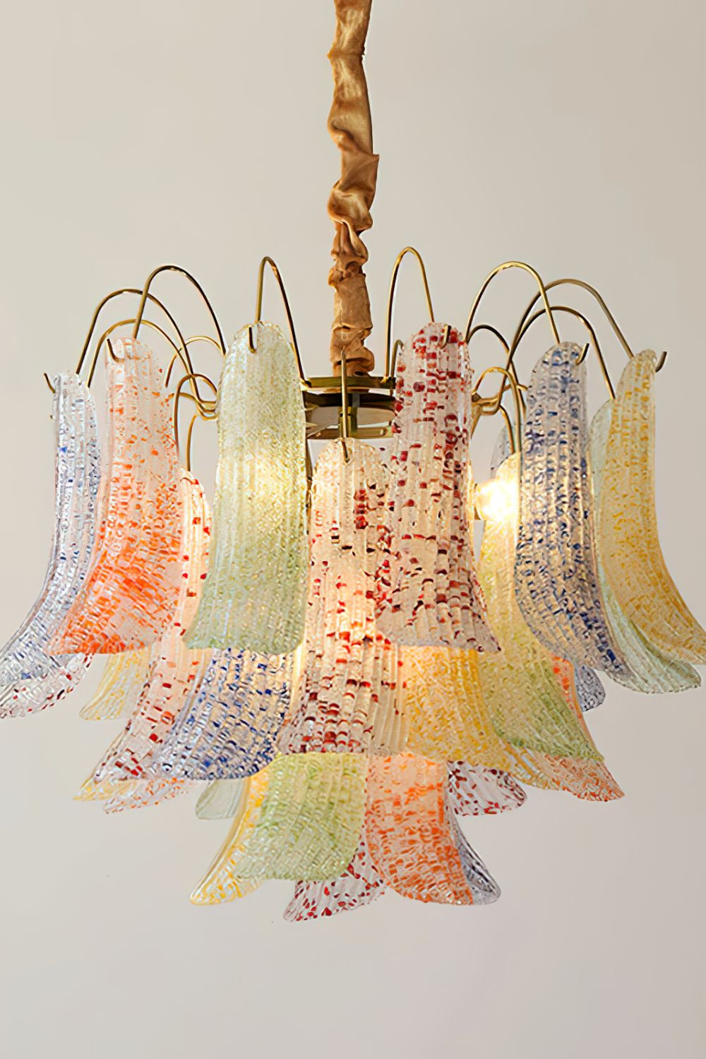 Mazzega Art Petal Stained Glass Chandelier - view 11 | vexalamps