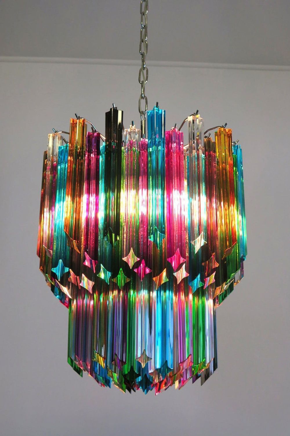 Quadridri Multicolor Prism Chandelier - view 7 | vexalamps