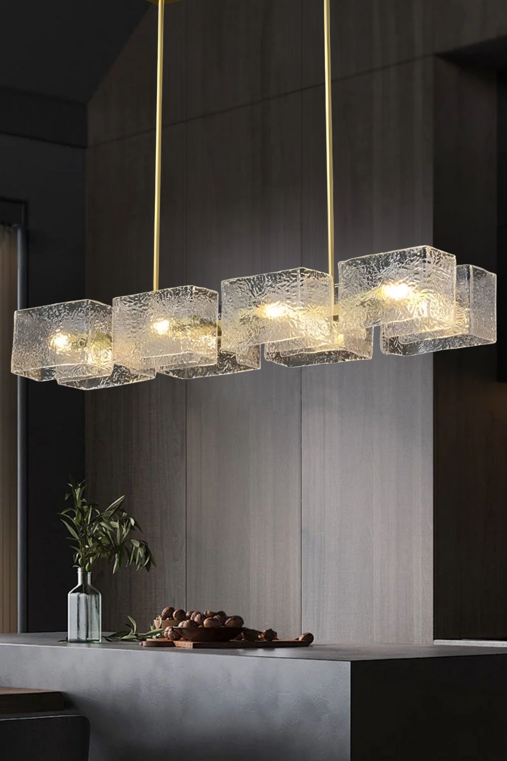 long water ripple Chandelier - view 2 | vexalamps