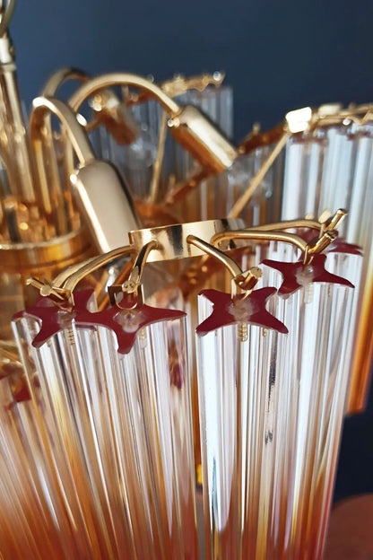 Shaded Amber Art Crystal Prism Chandelier - view 8 | vexalamps