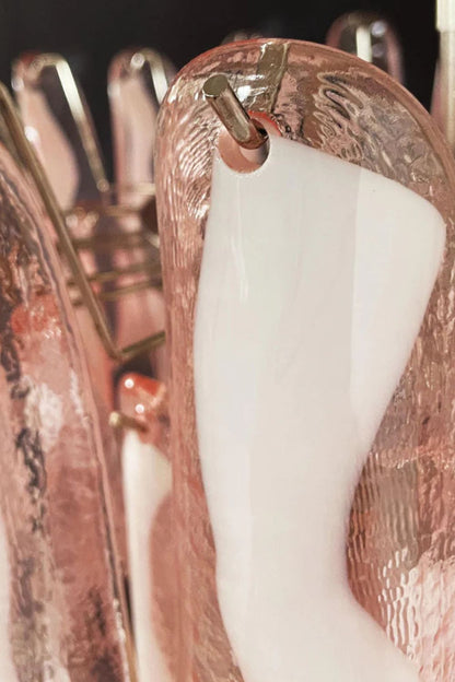 Art Blush Pink Glass Petal Chandelier - view 15 | vexalamps