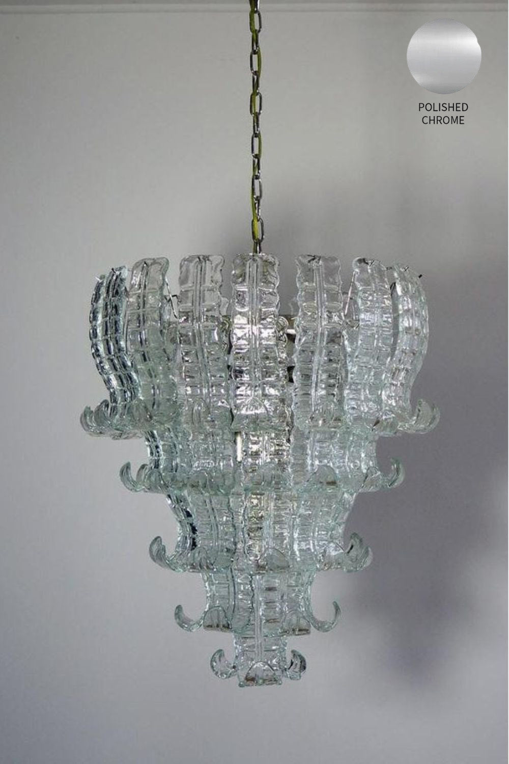 1970s Felci-Style Art Glass Tiered Chandelier - view 14 | vexalamps