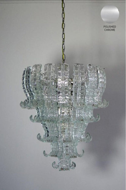 1970s Felci-Style Art Glass Tiered Chandelier - view 14 | vexalamps