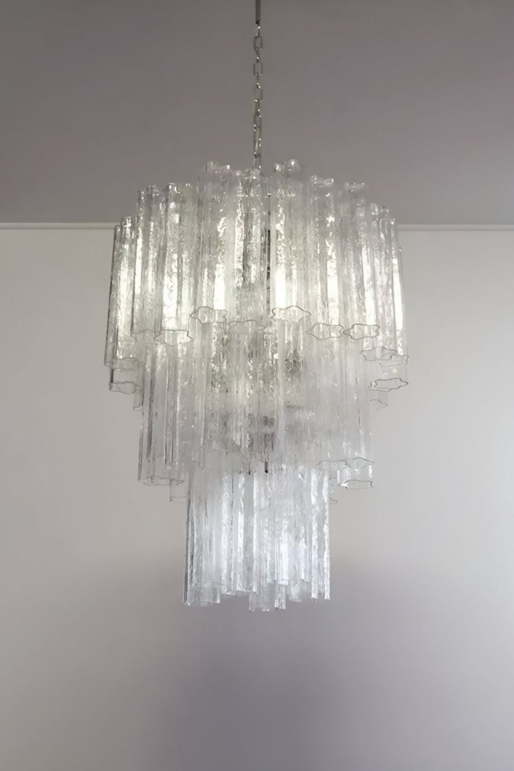 Art Venetian Clear Glass Tube Chandelier - view 11 | vexalamps