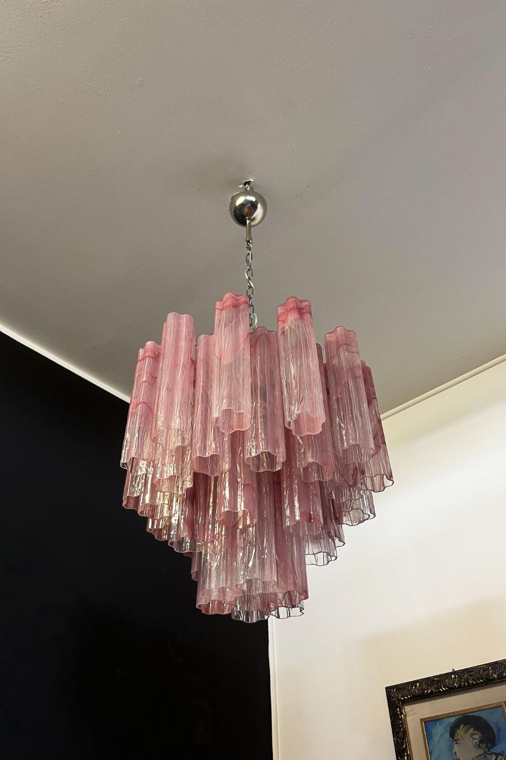 Pink Art Glass Tree Branch Chandelier - view 15 | vexalamps
