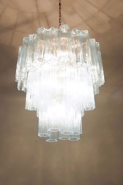 Three-tier Art Venetian blue glass chandelier - view 6 | vexalamps