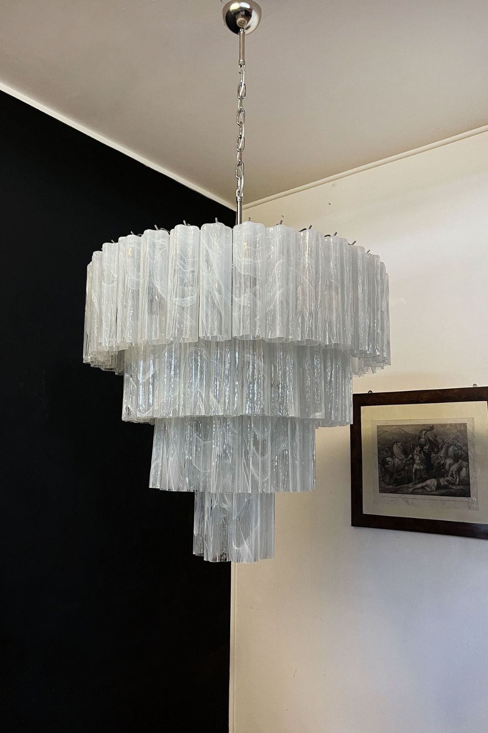 Art White Glass Tube Chandelier – 78 Pieces - view 9 | vexalamps