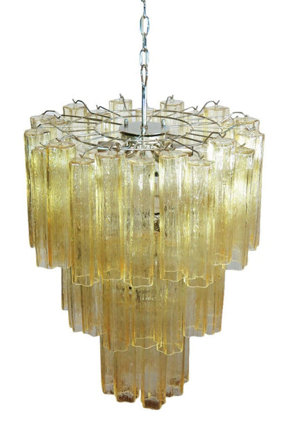 Three-Tier Yellow  Glass Art Chandelier - view 7 | vexalamps