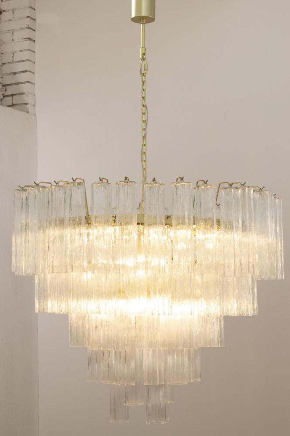 1990s Tronchi Art Glass Cascade Chandelier - view 2 | vexalamps
