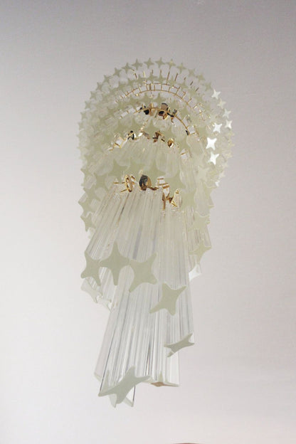 Art Style Spiral Glass Chandelier - view 10 | vexalamps