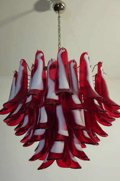 Red Art Glass Petal Chandelier - view 5 | vexalamps