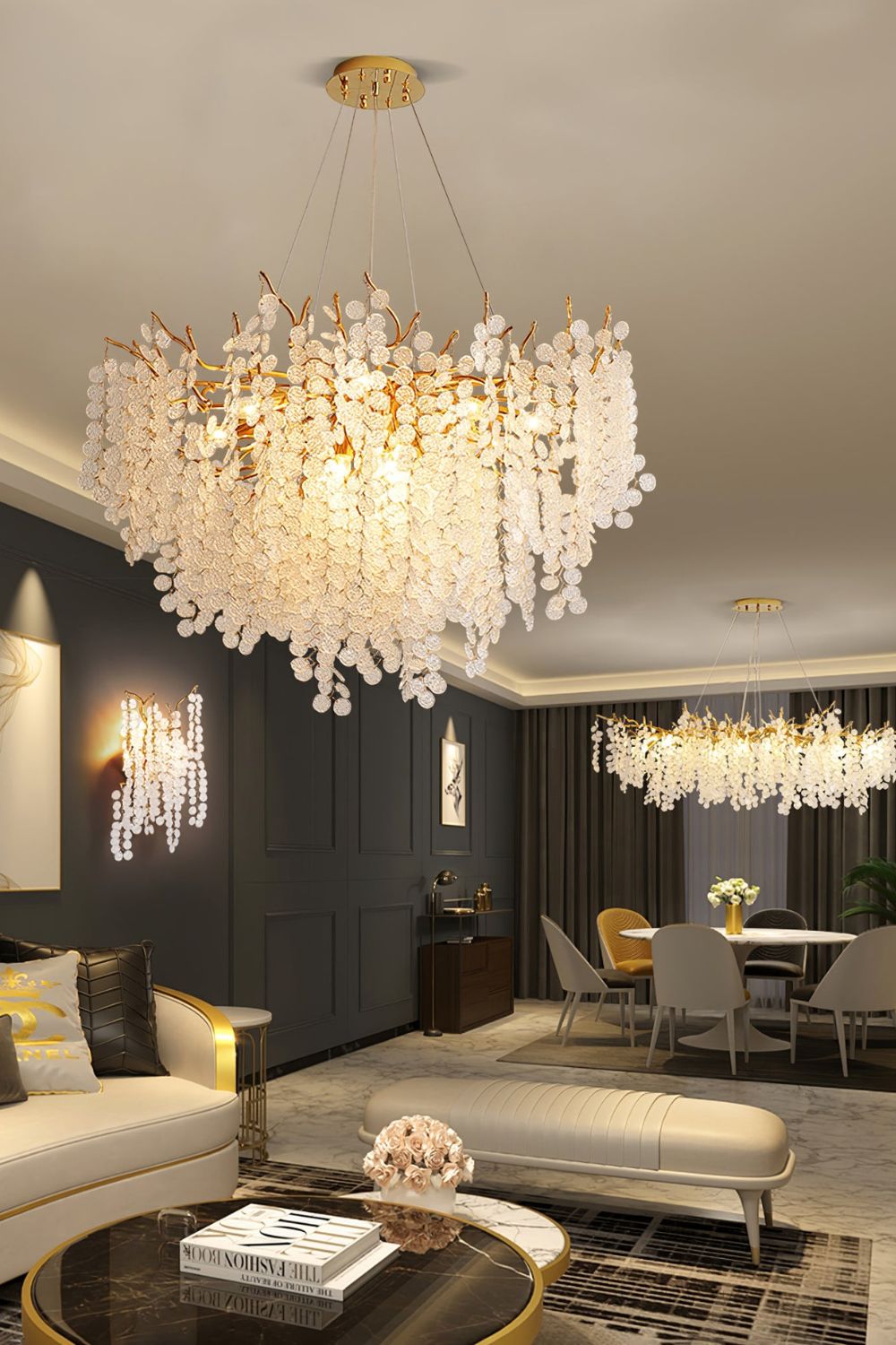 Shiro Noda Crystal Chandeliers - vexalamps