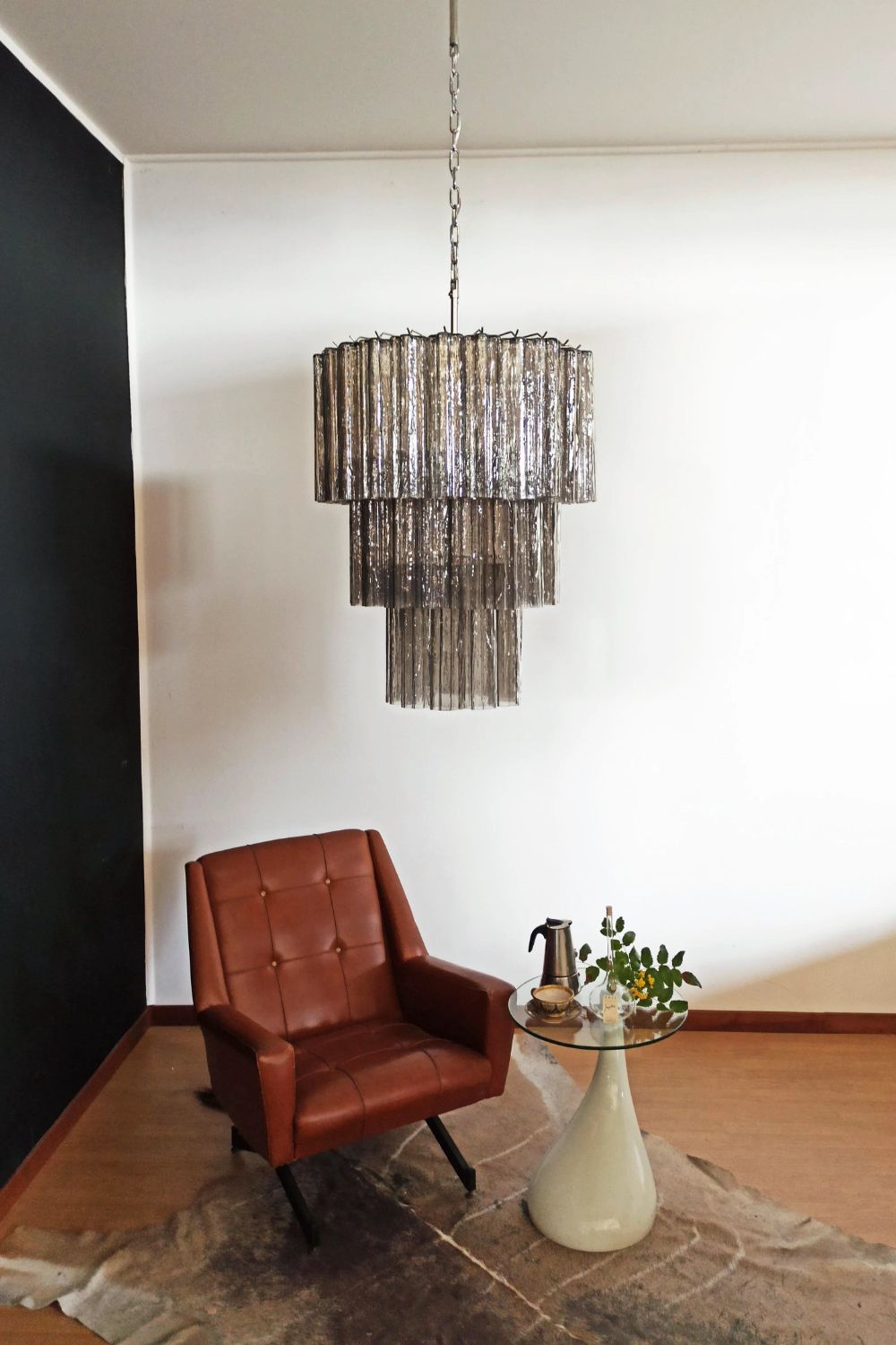 Art Smoked Glass Tube Chandelier - view 6 | vexalamps