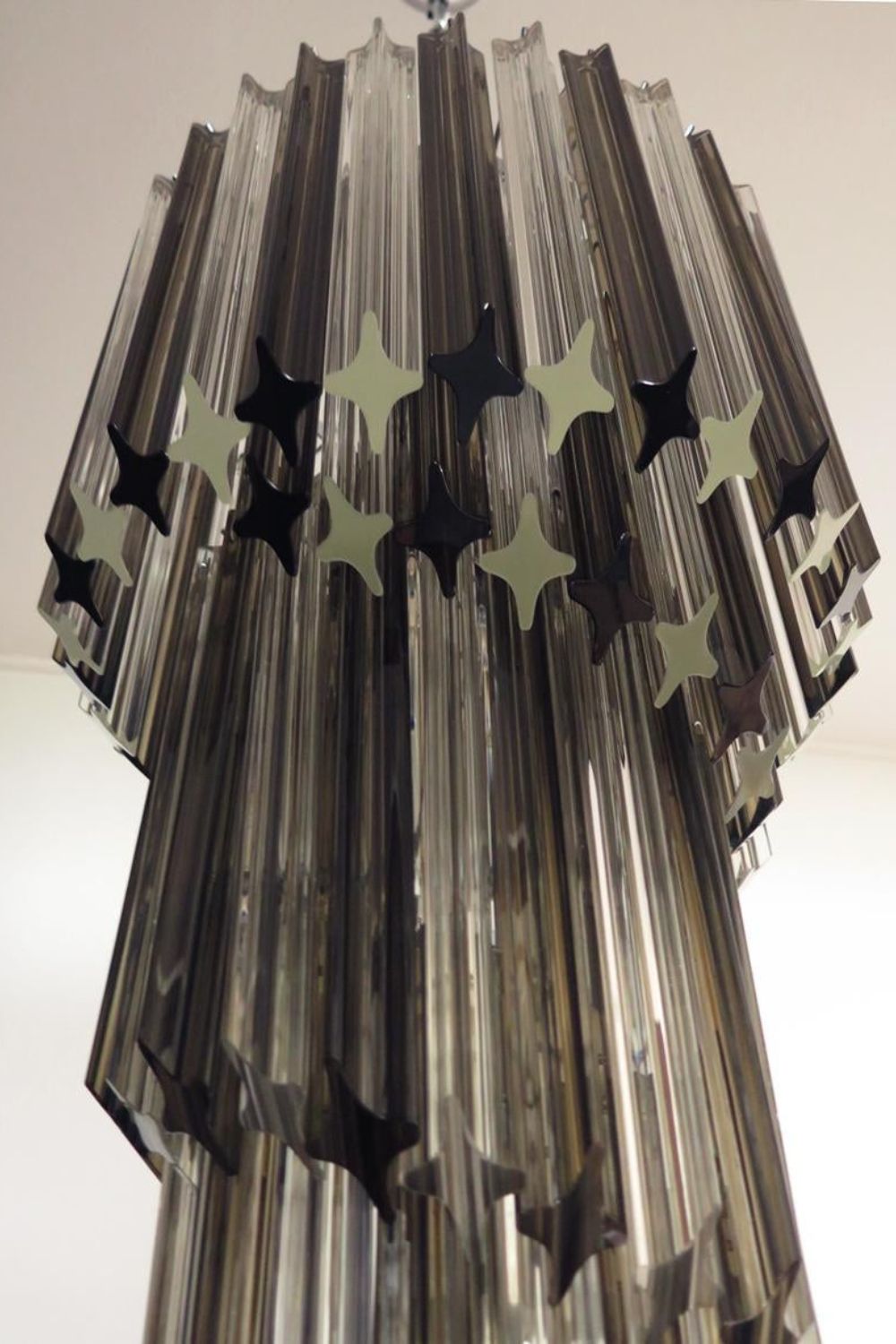 1983 Smoked Glass Prism Chandelier - view 11 | vexalamps