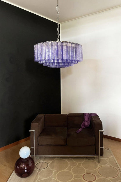 Italian Modernist Purple Art Glass Tube Chandelier - view 7 | vexalamps