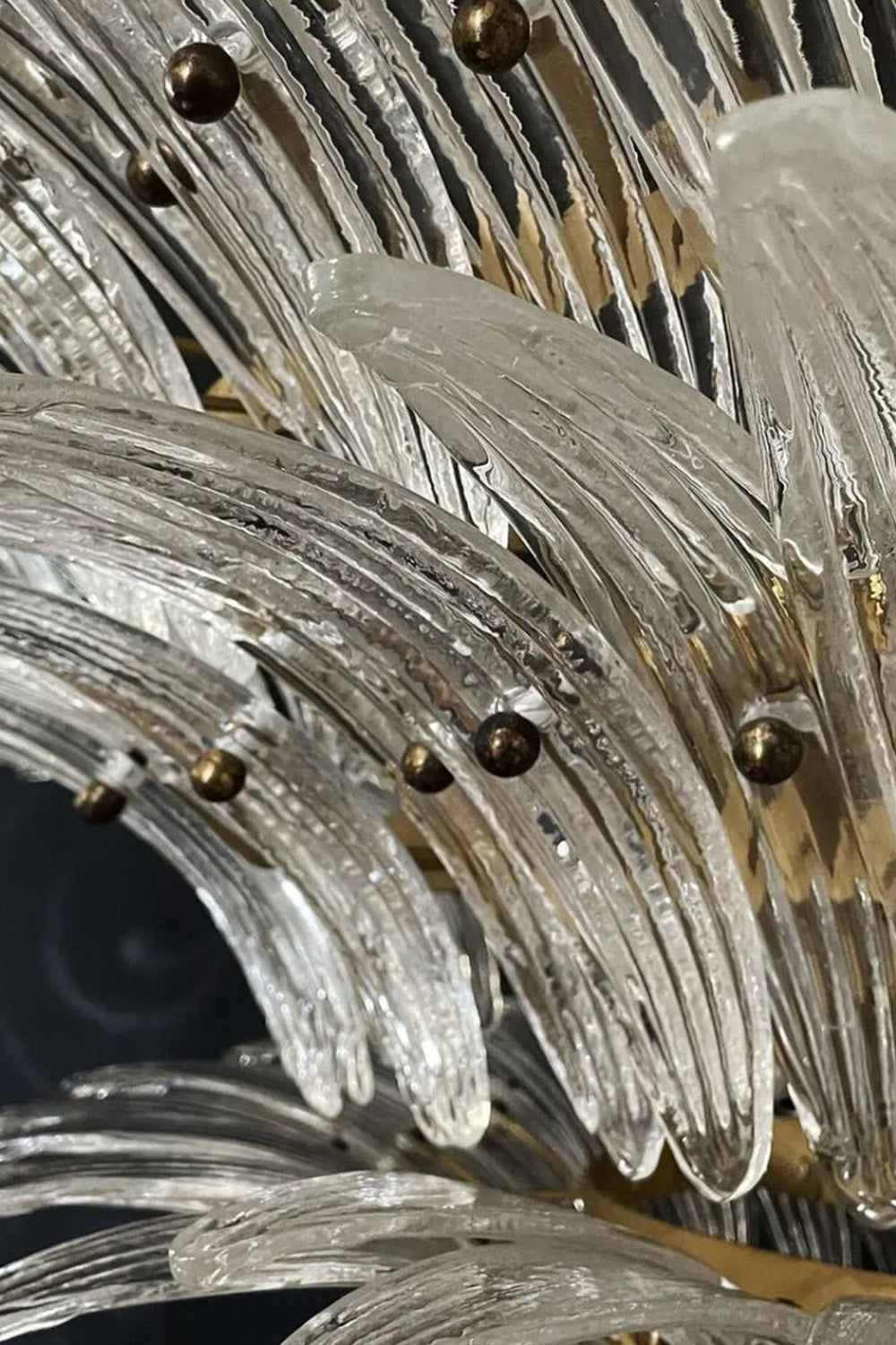 Art Palm Leaf 4-Tier Clear Glass Chandelier - view 6 | vexalamps